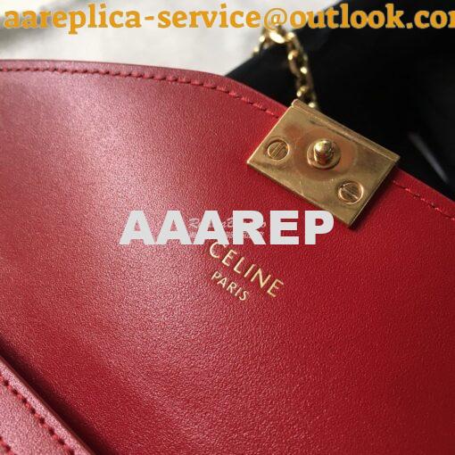 Replica Celine C Wallet On Chain in Smooth Calfskin 10B903 Red 8