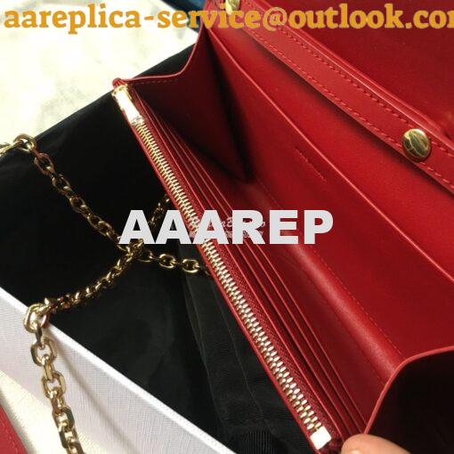 Replica Celine C Wallet On Chain in Smooth Calfskin 10B903 Red 9