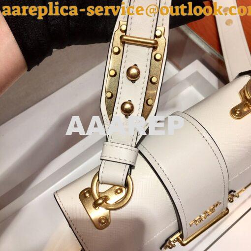 Replica Prada Cahier Leather Bag 1BD045 Tone White 5