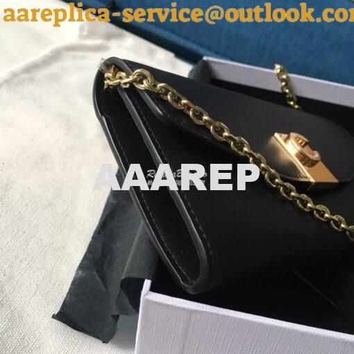 Replica Celine C Wallet On Chain in Smooth Calfskin 10B903 Black 5