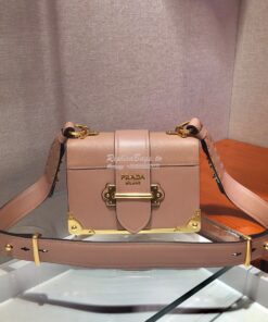 Replica Prada Cahier Leather Bag 1BD045 Tone Pink 2