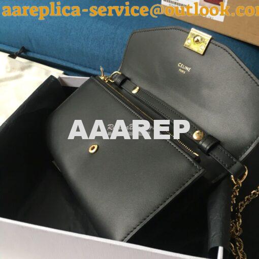 Replica Celine C Wallet On Chain in Smooth Calfskin 10B903 Black 6