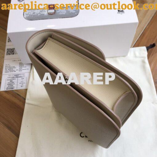 Replica Celine Classic Box Bag in Calfskin with Cork Effect White 4