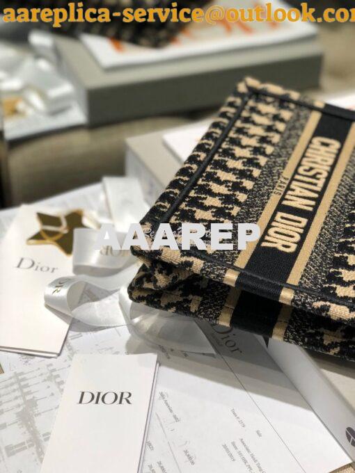 Replica Dior Book Tote in Beige Houndstooth Embroidery M1271 7