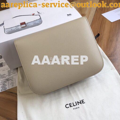 Replica Celine Classic Box Bag in Calfskin with Cork Effect White 9