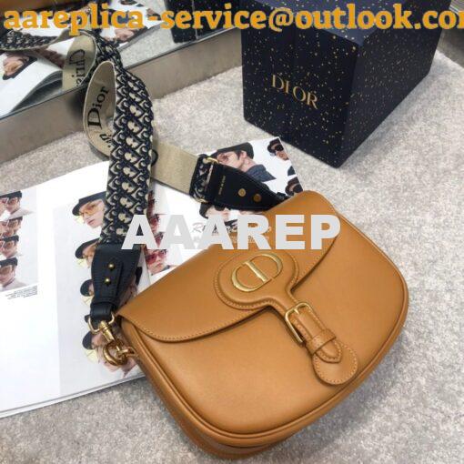 Replica Dior Large Bobby Bag Camel Box Calfskin M9320U 3