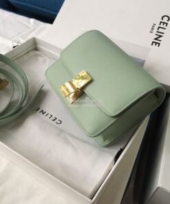 Replica Celine Classic Box Bag in Calfskin with Cork Effect Mint 2