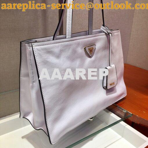 Replica Prada 20s Etiquette Leather Tote Bag 1bg122 White 3