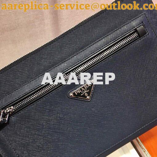 Replica Prada Saffiano Leather Pouch 2NH009 Navy 4