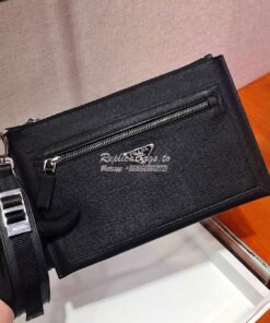 Replica Prada Saffiano Leather Pouch 2NH009 Black 2