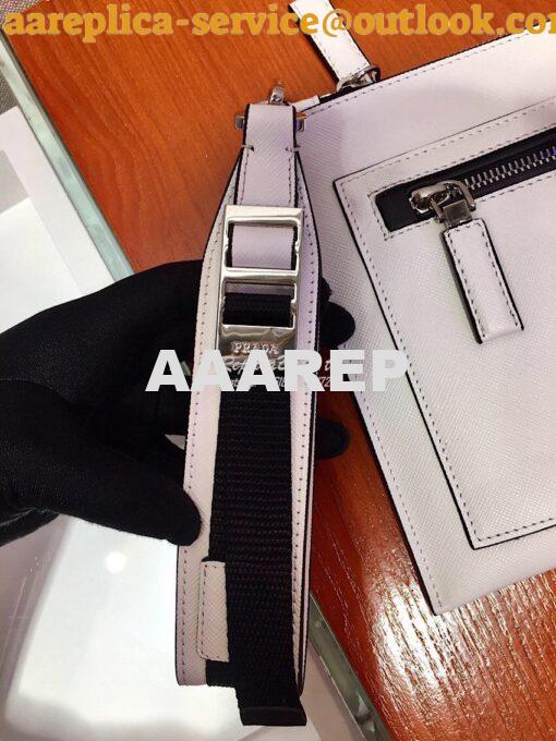 Replica Prada Saffiano Leather Pouch 2NH009 White 5