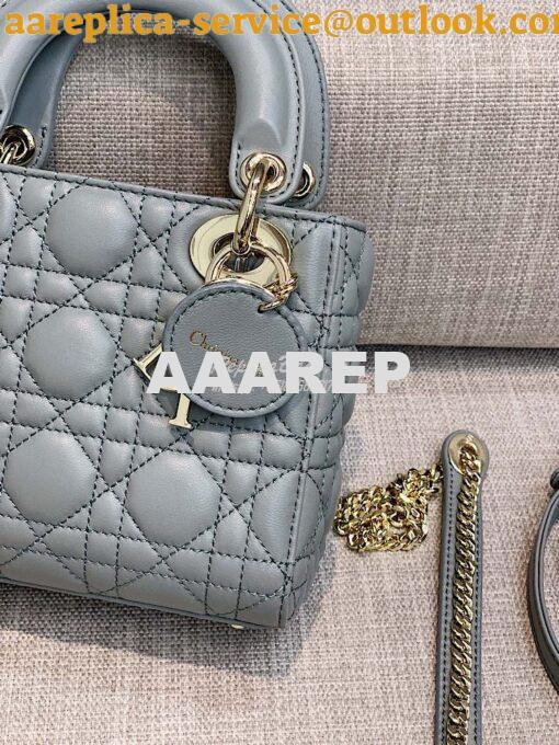 Replica Christian Dior Lady Dior Quilted in Lambskin Leather Bag Stone 4