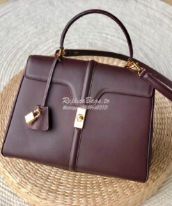 Replica Celine 16 Bag In Satinated Calfskin 187373 2 Sizes Burgundy