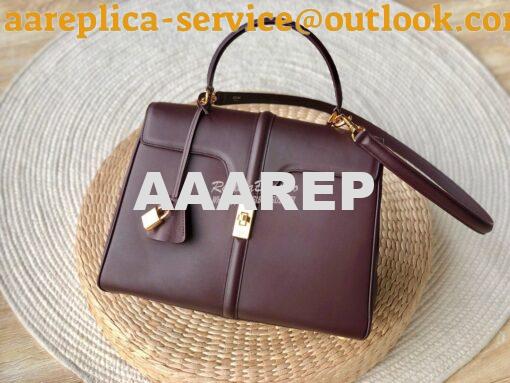 Replica Celine 16 Bag In Satinated Calfskin 187373 2 Sizes Burgundy