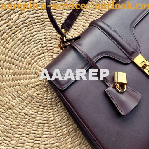 Replica Celine 16 Bag In Satinated Calfskin 187373 2 Sizes Burgundy 3