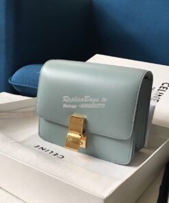 Replica Celine Classic Box Bag in Smooth Calfskin Light Blue