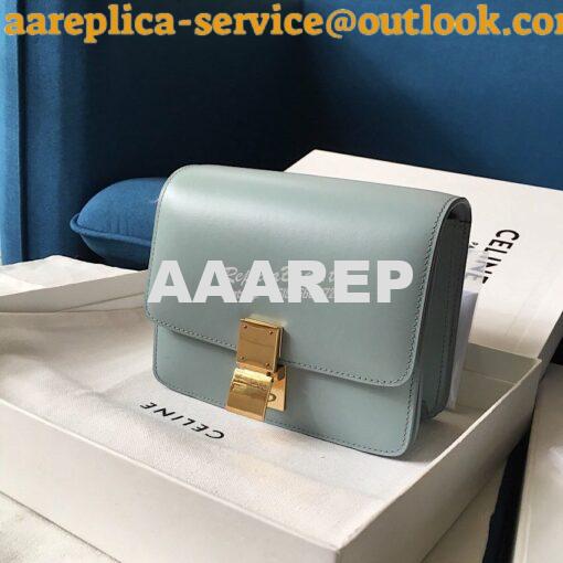 Replica Celine Classic Box Bag in Smooth Calfskin Light Blue