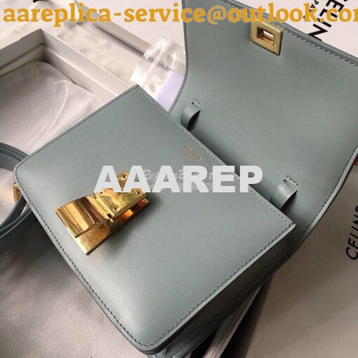 Replica Celine Classic Box Bag in Smooth Calfskin Light Blue 6