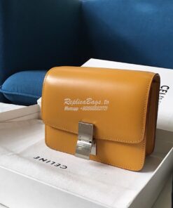 Replica Celine Classic Box Bag in Smooth Calfskin Yellow