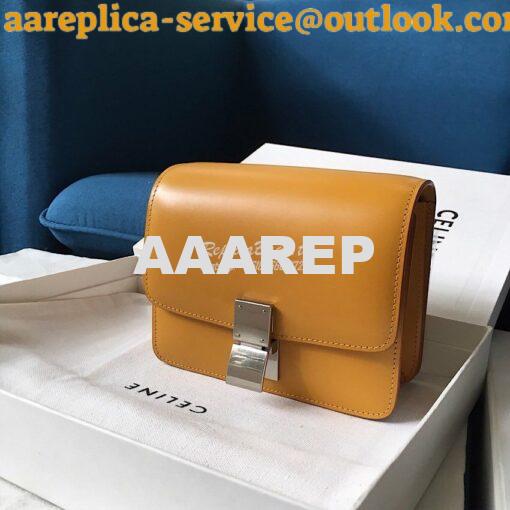 Replica Celine Classic Box Bag in Smooth Calfskin Yellow