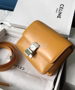 Replica Celine Classic Box Bag in Smooth Calfskin Yellow 2