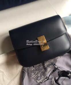 Replica Celine Classic Box Bag in Smooth Calfskin Navy