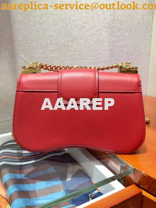 Replica Prada Sidonie Leather Shoulder Bag 1BD184 Red 7