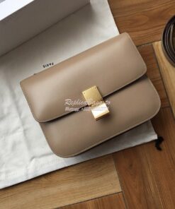 Replica Celine Classic Box Bag in Smooth Calfskin Beige