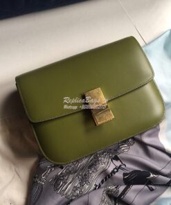 Replica Celine Classic Box Bag in Smooth Calfskin Matcha