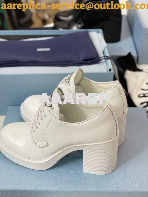 Replica Prada High-heeled Brushed Leather Lace-Ups 1E976M 9