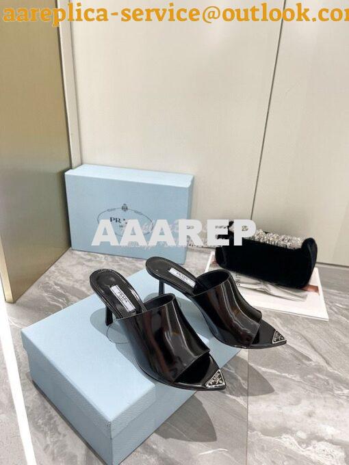 Replica Prada Brushed Leather High-Heel Slides 1XX638 4