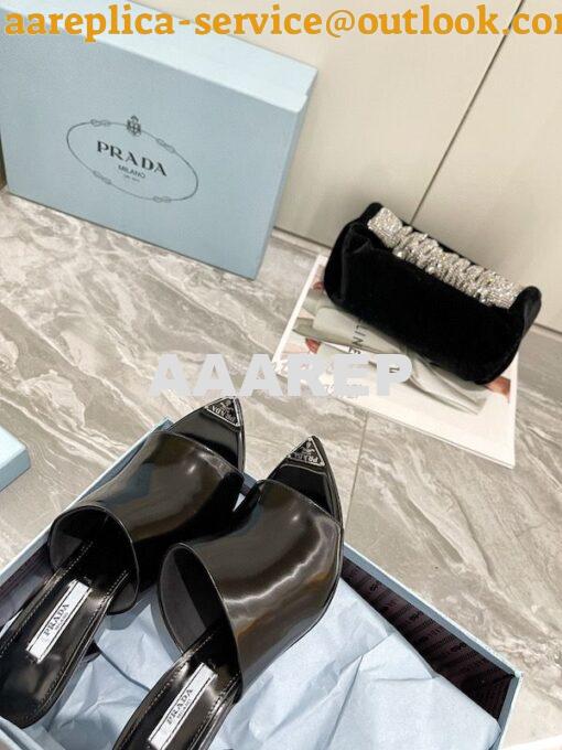 Replica Prada Brushed Leather High-Heel Slides 1XX638 6