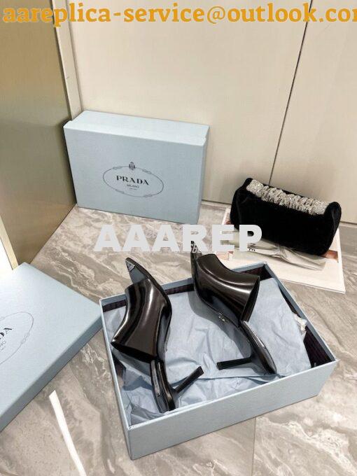 Replica Prada Brushed Leather High-Heel Slides 1XX638 8