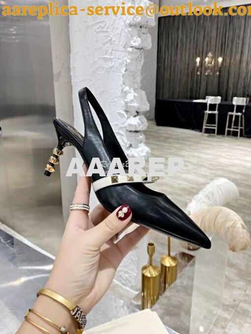 Replica Valentino Rockstud Slingback Pump With Sculpted Heel in Kidski 4