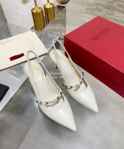 Replica Valentino Rockstud Slingback Pump With Sculpted Heel in Kidski 2