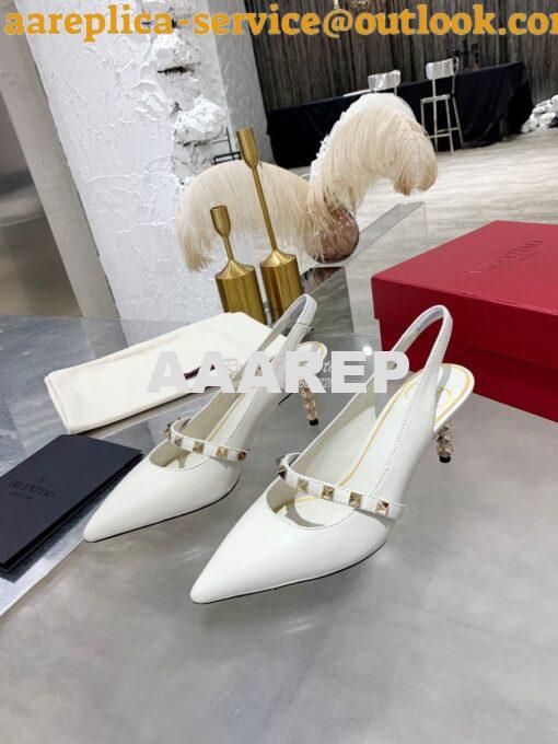 Replica Valentino Rockstud Slingback Pump With Sculpted Heel in Kidski 5