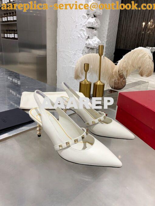 Replica Valentino Rockstud Slingback Pump With Sculpted Heel in Kidski 7