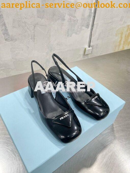 Replica Prada Brushed Leather Slingback Pumps 1I767 3