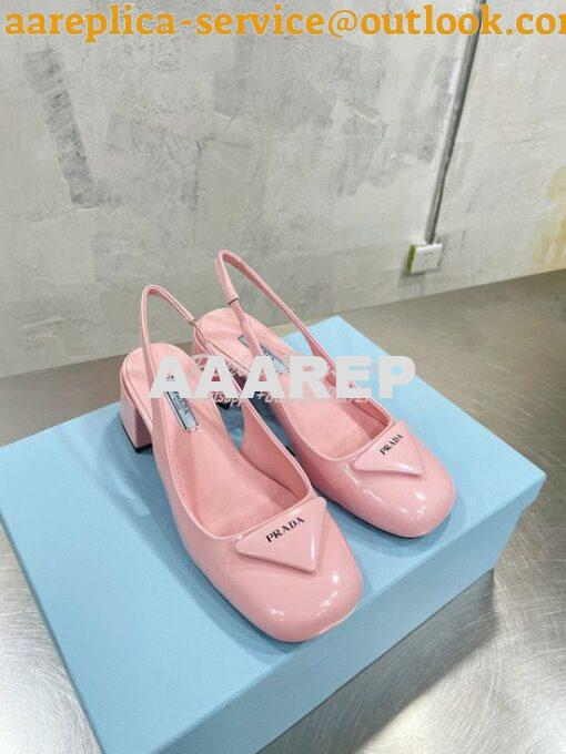 Replica Prada Brushed Leather Slingback Pumps 1I767 9