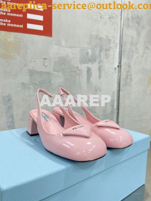 Replica Prada Brushed Leather Slingback Pumps 1I767 10