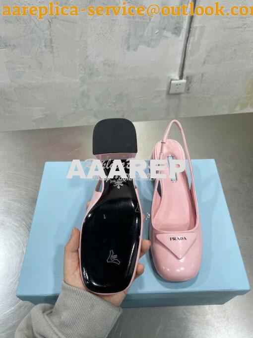 Replica Prada Brushed Leather Slingback Pumps 1I767 14