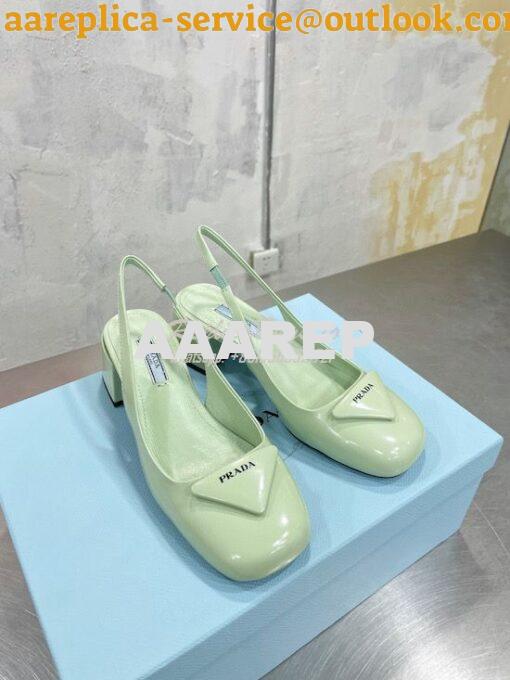 Replica Prada Brushed Leather Slingback Pumps 1I767 15