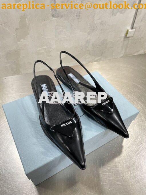 Replica Prada Brushed Leather Slingback Ballerinas 1F819M 9