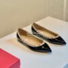 Replica Valentino Garavani Patent Rockstud Ballet Flat Pink 8