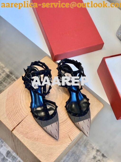 Replica Valentino Rockstud Lace Cage Pump 65mm Black