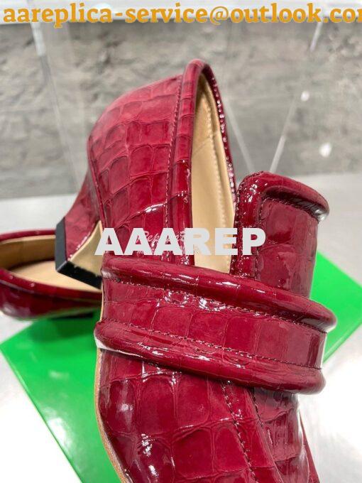 Replica Bottega Veneta BV Spada Pump Croc-Embossed Glossy Leather 7538 18