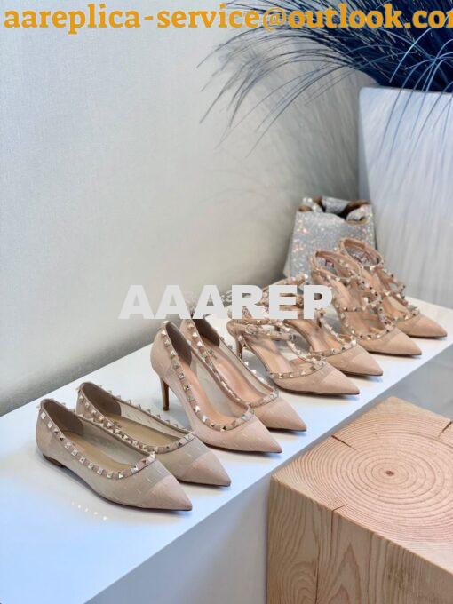 Replica Valentino Rockstud Lace Cage Pump 65mm Nude