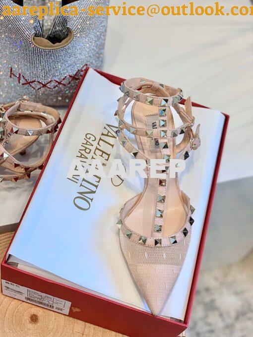 Replica Valentino Rockstud Lace Cage Pump 65mm Nude 5