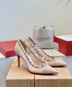 Replica Valentino Rockstud Lace Pump 85mm Nude