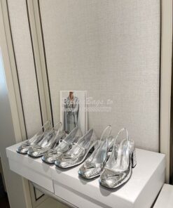 Replica Prada Metallic Leather Pumps 1I771M Silver